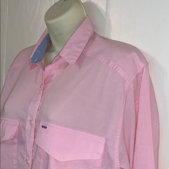 Vtg Diane Von Furstenberg pink button down… - Picture 2 of 7